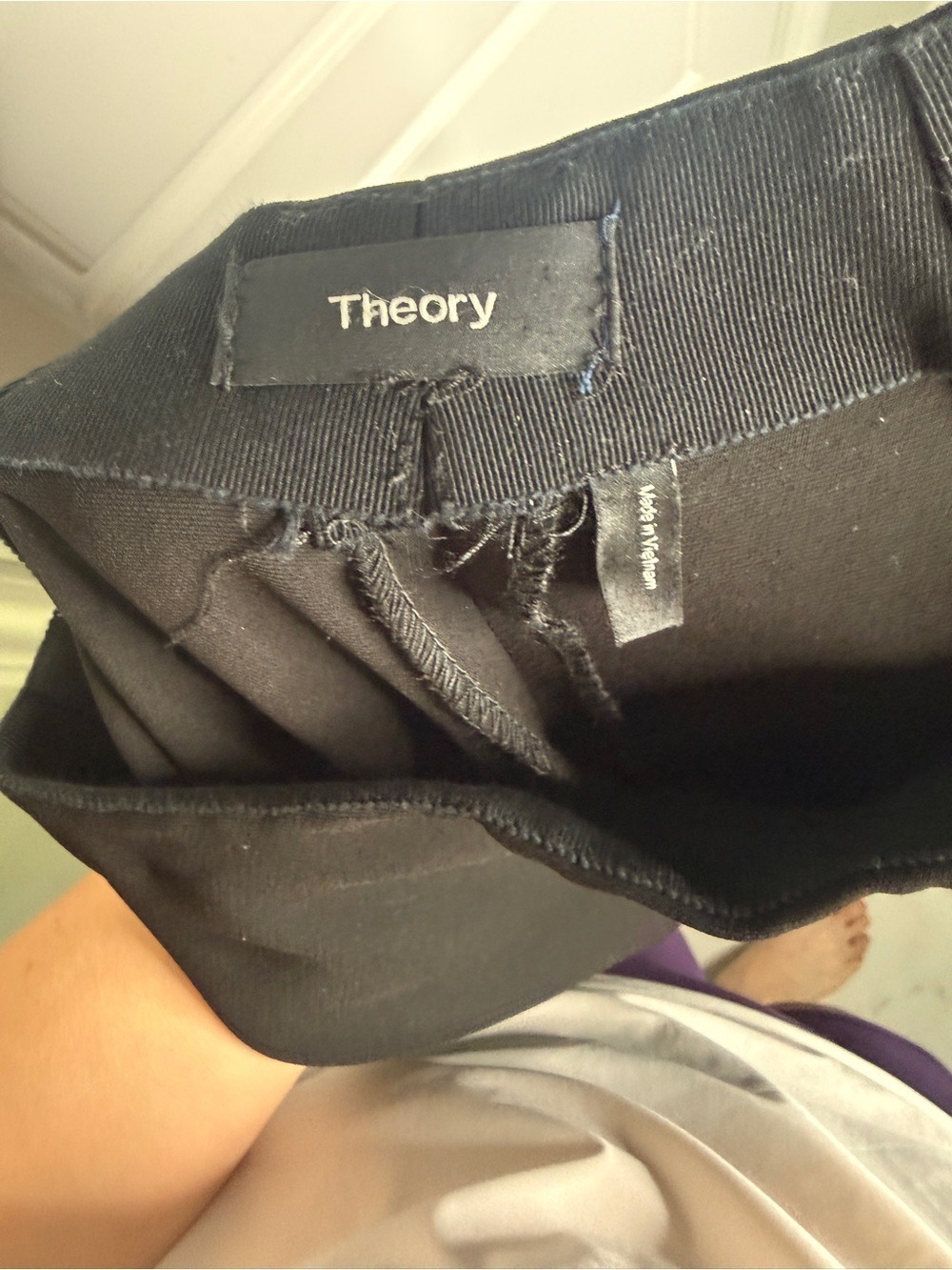 Theory Black Crepe Wide Leg Pant Size 00 - Picture 2 of 12